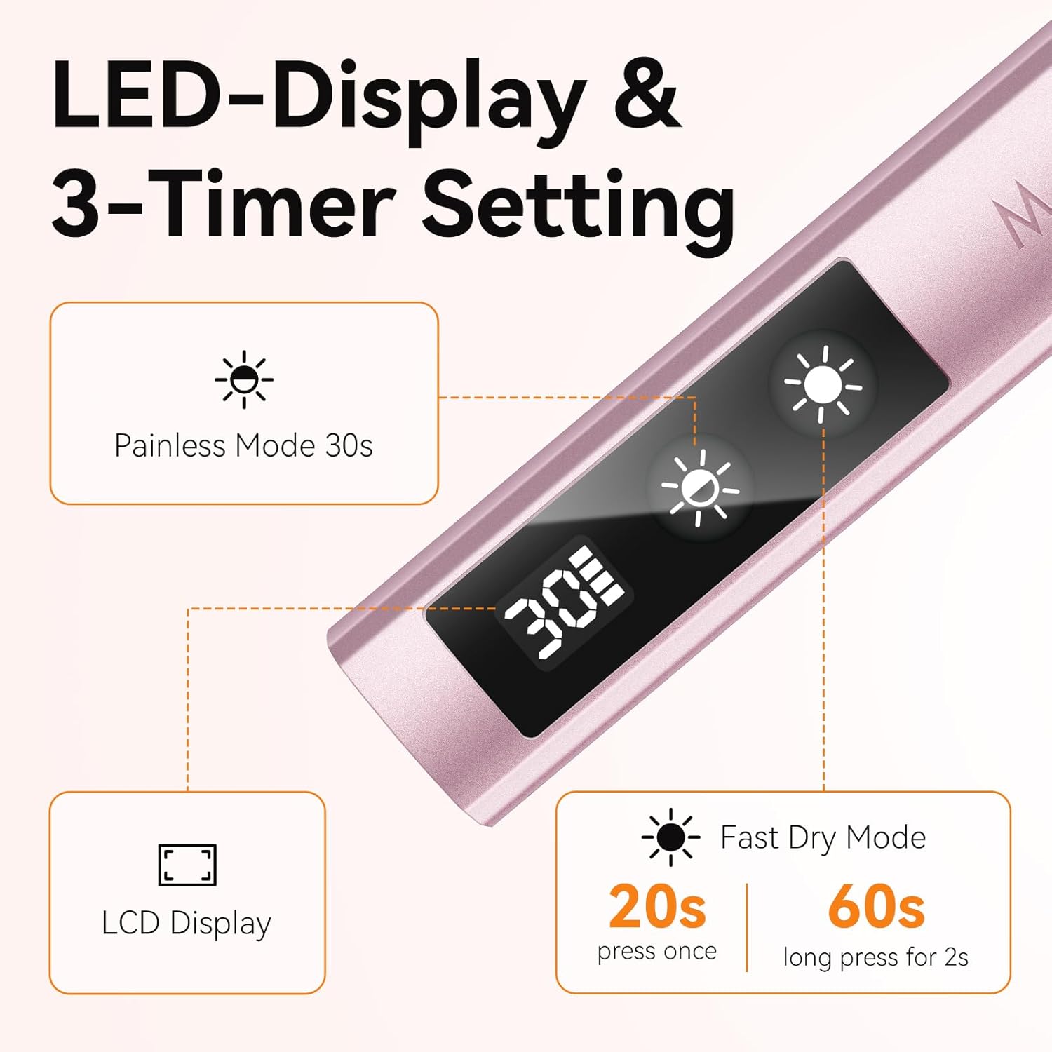 Handheld UV Nail Lamp with Painless Mode