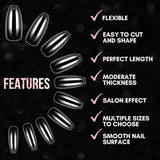 Coffin Nail Tips Kit, 500pcs Clear Gel Tips with 4pcs Nail Glue