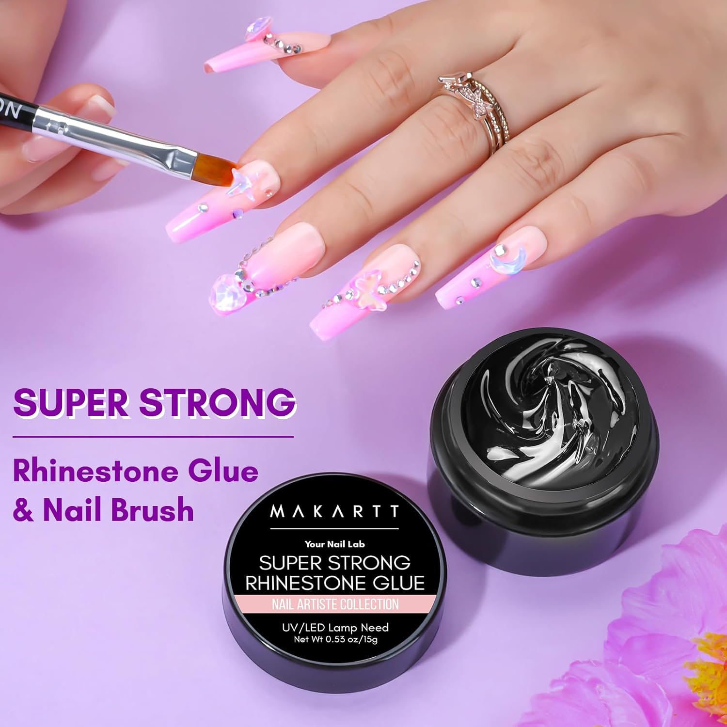 Super Strong Rhinestone Gel with Brush Kit (AM)