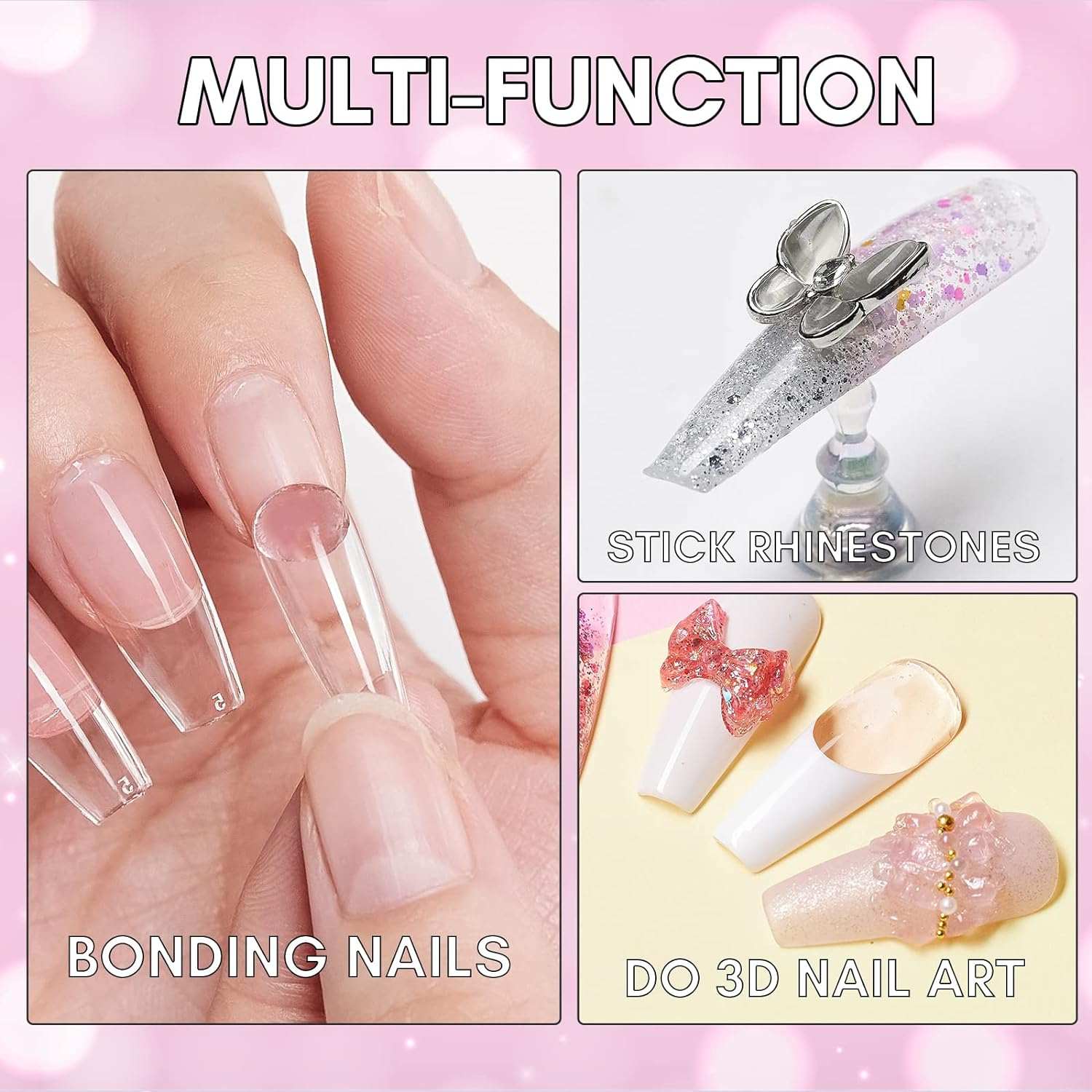 MakarttSolid Nail Gel Glue for Soft Gel Nail Tips - Cherice 15ml 【Mul