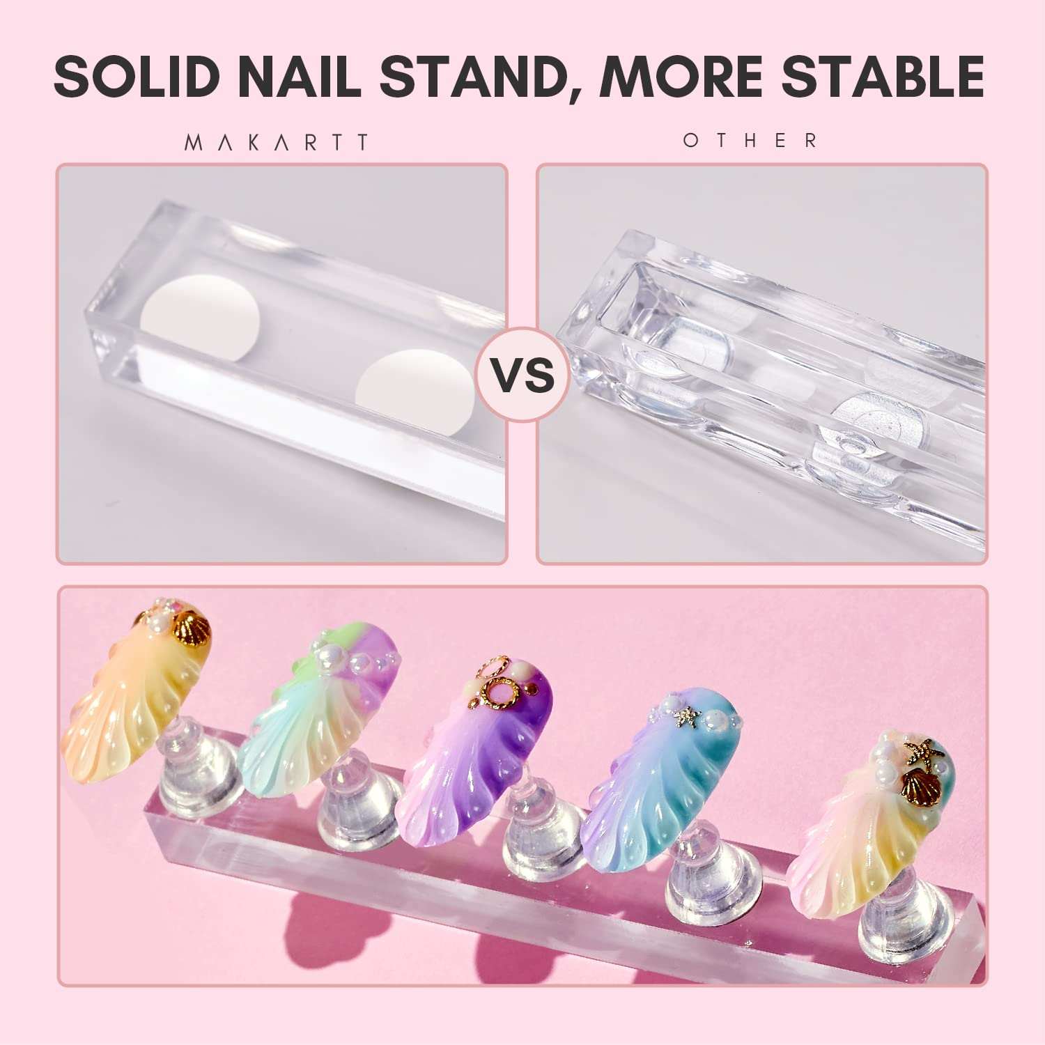 MakarttMagnetic Nail Stand for Display Practice
 It Is a Game Changer! Makes Nail Design So Easy. Use This Nail Stand to Hold Your Press On Nails for Painting,Nail Art Design,Rhinestones Nail Art. Stress-free to 