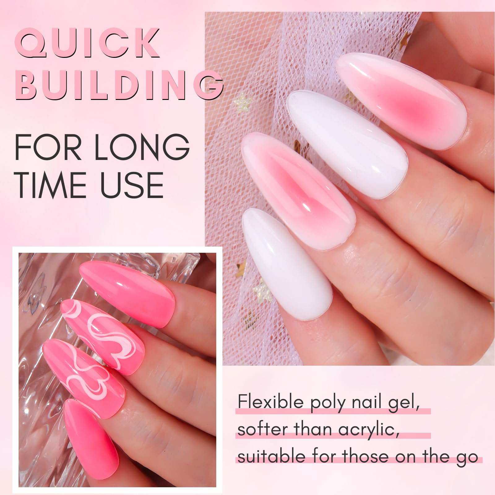 Polygel Nail Gel Extension Poly Nail Gel Builder In Tube for Nail Art