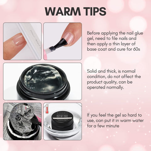 Solid Nail Gel Glue for Soft Gel Nail Tips - Clear 15ml – Makartt