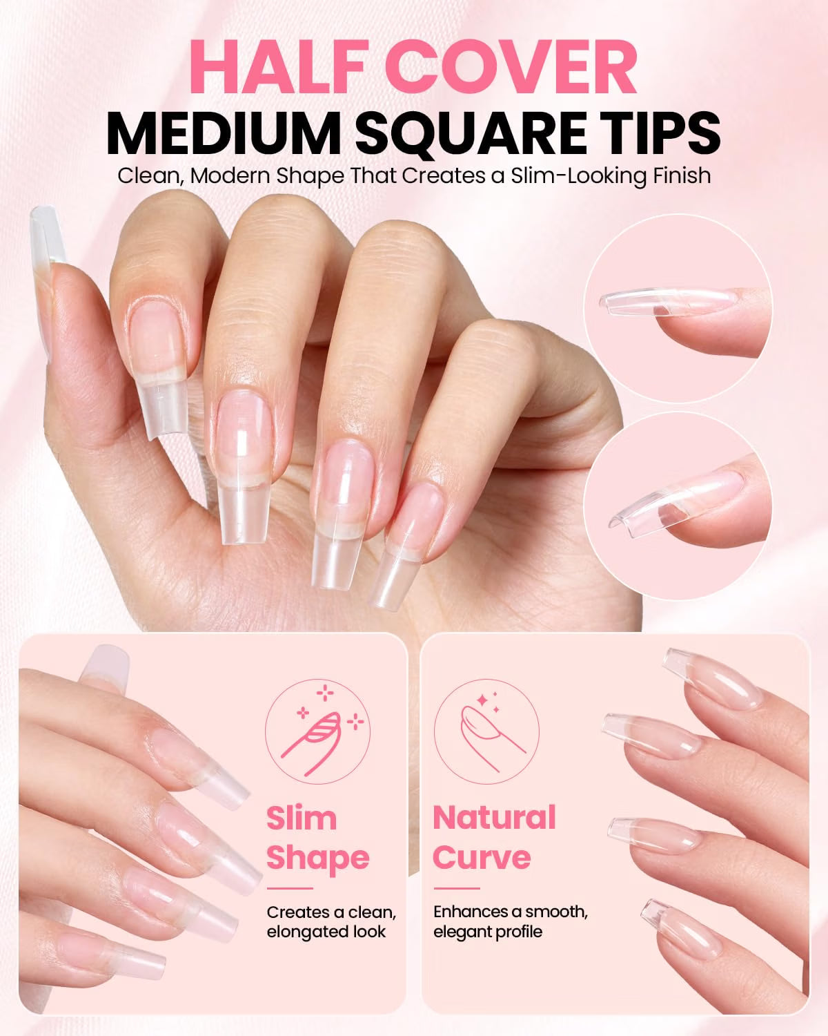 Half Cover Nail Tips