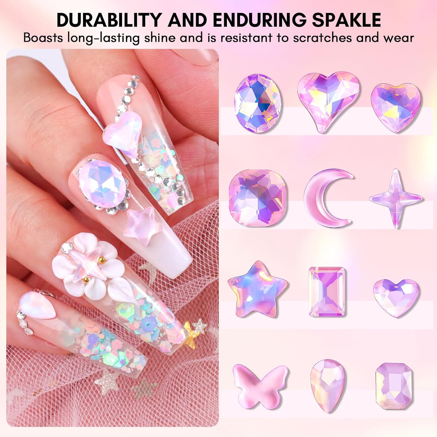 Buy Maycreate Pink, White Acrylic 3D Flower Nail Art Charms Rhinestones Kit  - Azwb2-15Nfx2Z Online at Best Prices in India - JioMart.