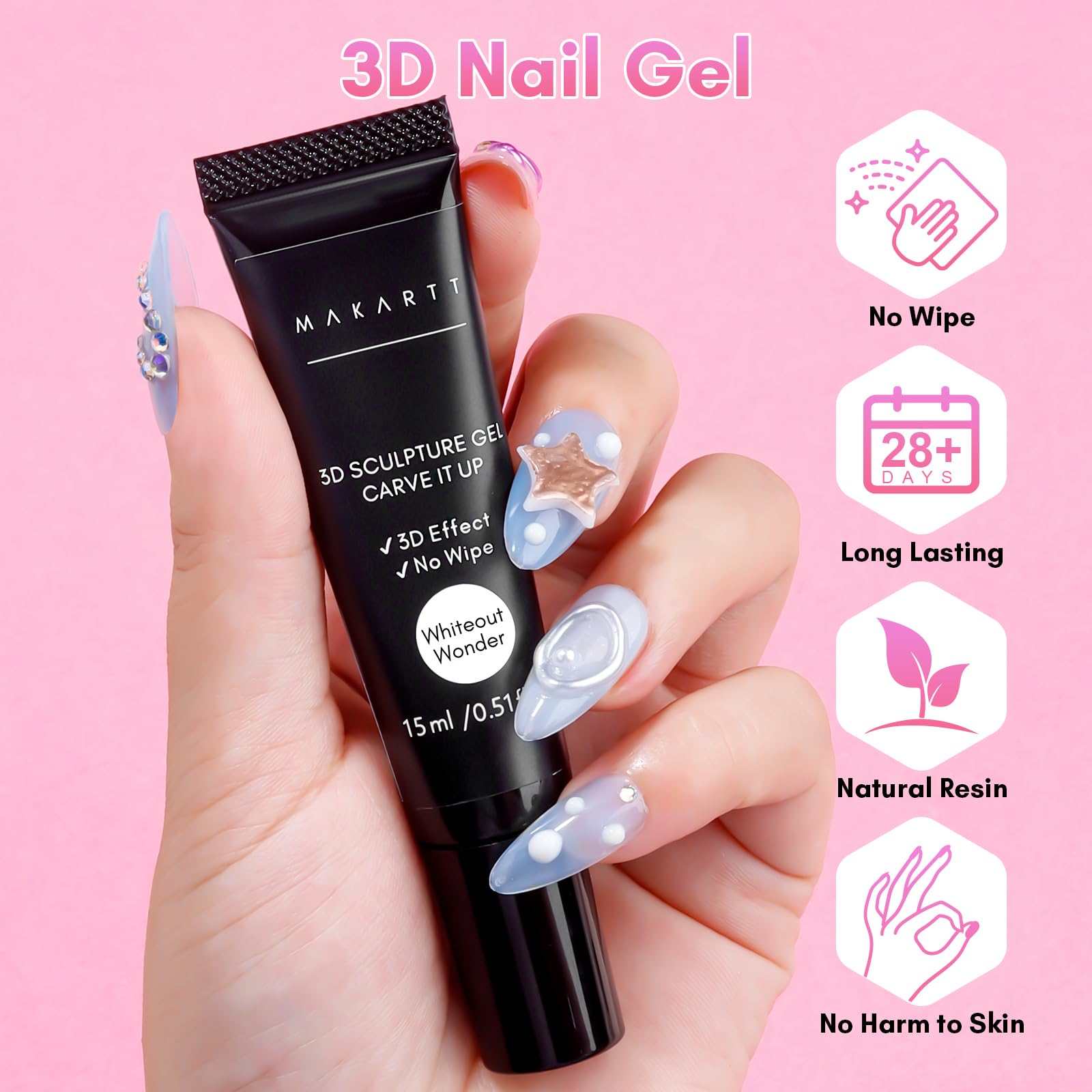 Sculpting 3D Nail Gel No Wipe 3D Molding Craving Solid Builder Glue