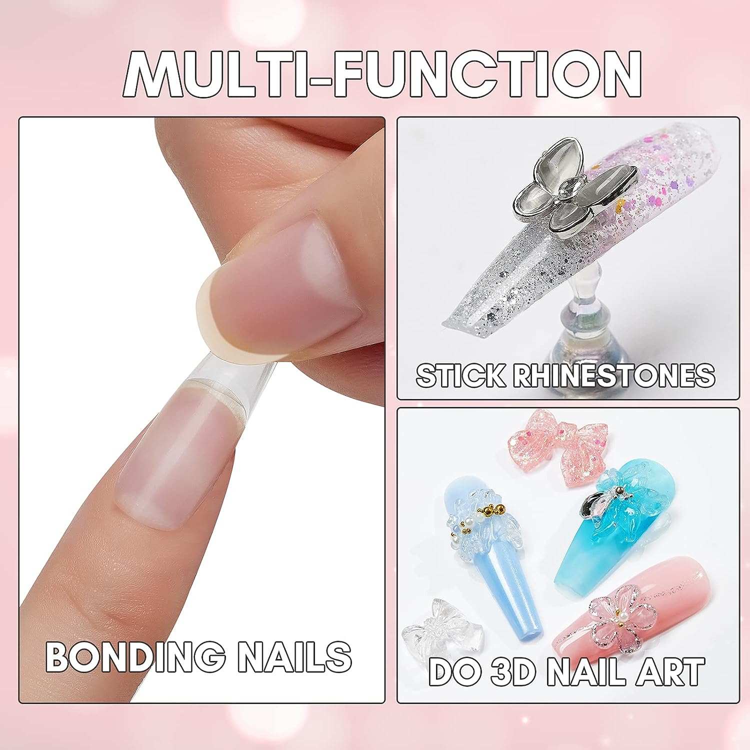 Buy Jewels beauty Artificial Nails Press On Nails Fake Nails False Acralyic  Women Nails Girls Nails Short Nails long Nails Gel Finish Manicure Nails  kit of 24 Nails with Glue-nude pink Online