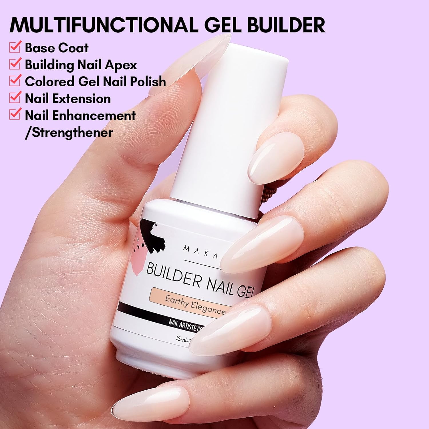 5 in 1 Nail Glue Base Coat Nail Polish Gel Multifunctional Nail Extension  *US