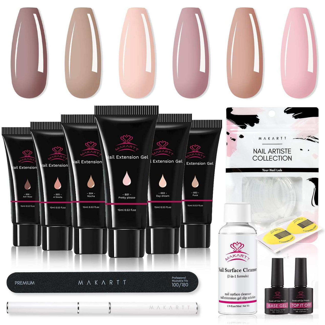 Polygel Nail Kit, Nail Drill, Rhinestone Glue and Remover - Makartt