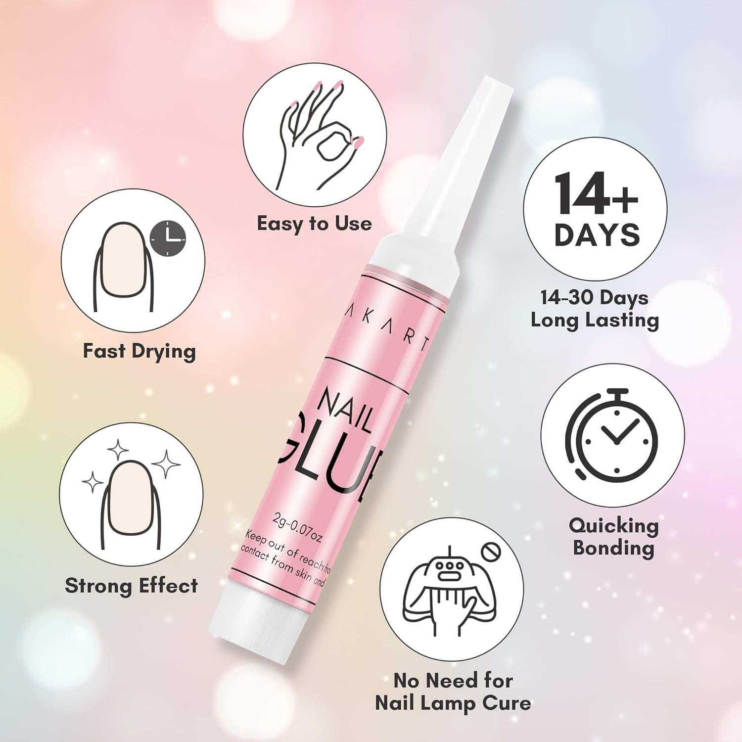 MakarttNail Glue for False Nails, Professional Nail Adhesive Bond for Nail Ti
♥♥ Expert Adhesive Glue- Makartt professional acrylic nail glue is fast drying, quick for nail adhesive bonding, adhesive perfect, and long-lasting for more than 2 