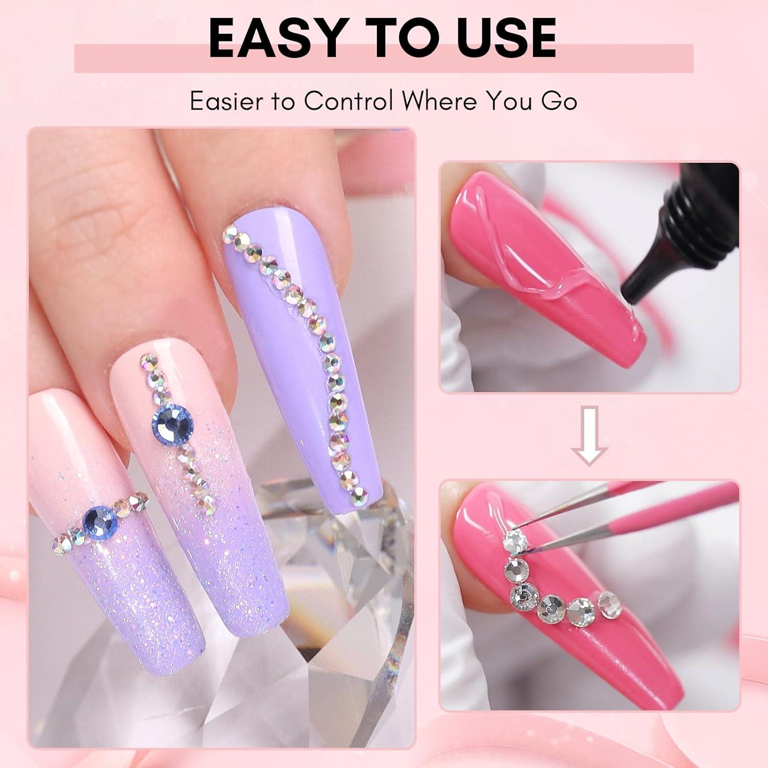 Gel Nail Glue for Rhinestones Decoration(15ML)