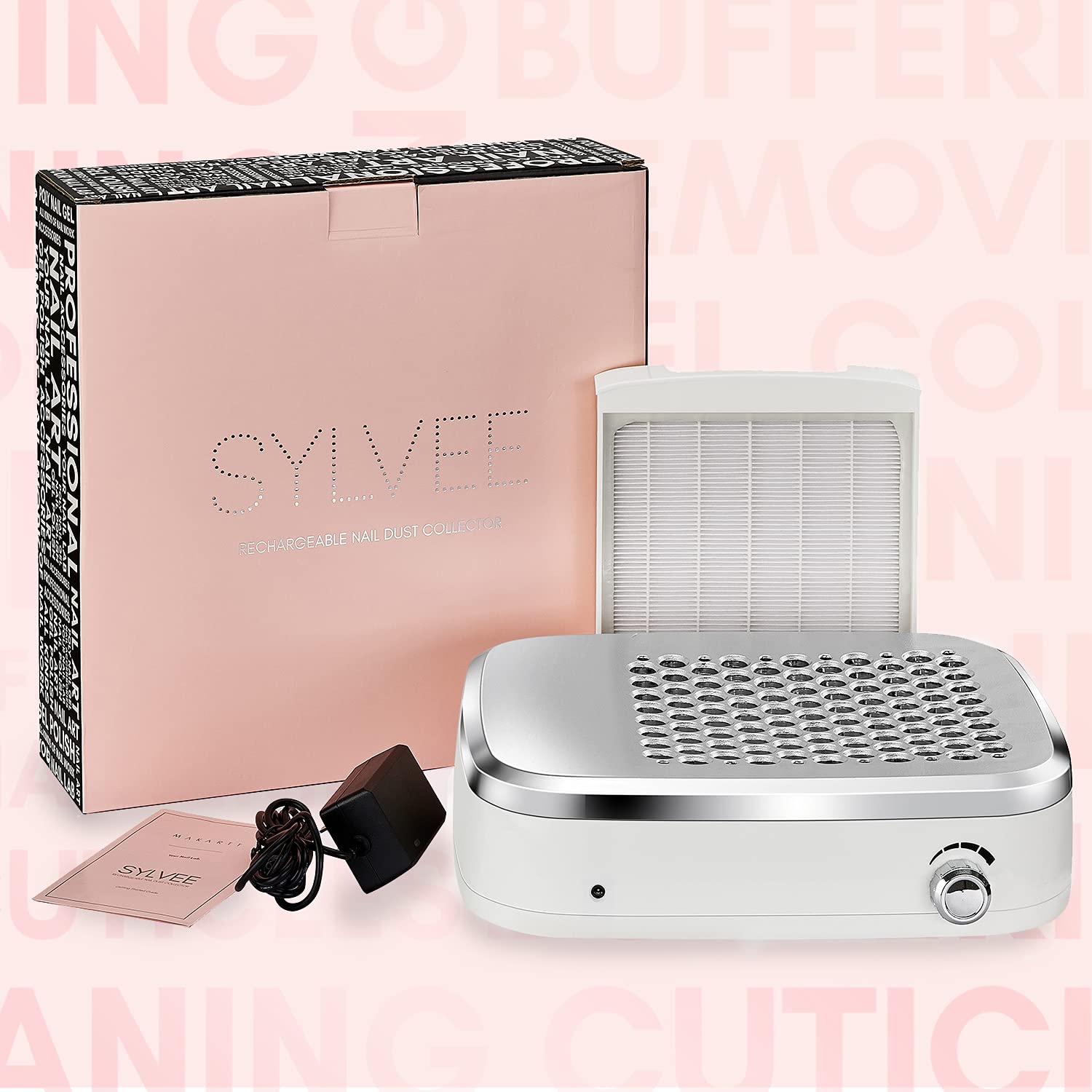 SYLVIE Vacuum Nail Dust Collector with Reusable Filter