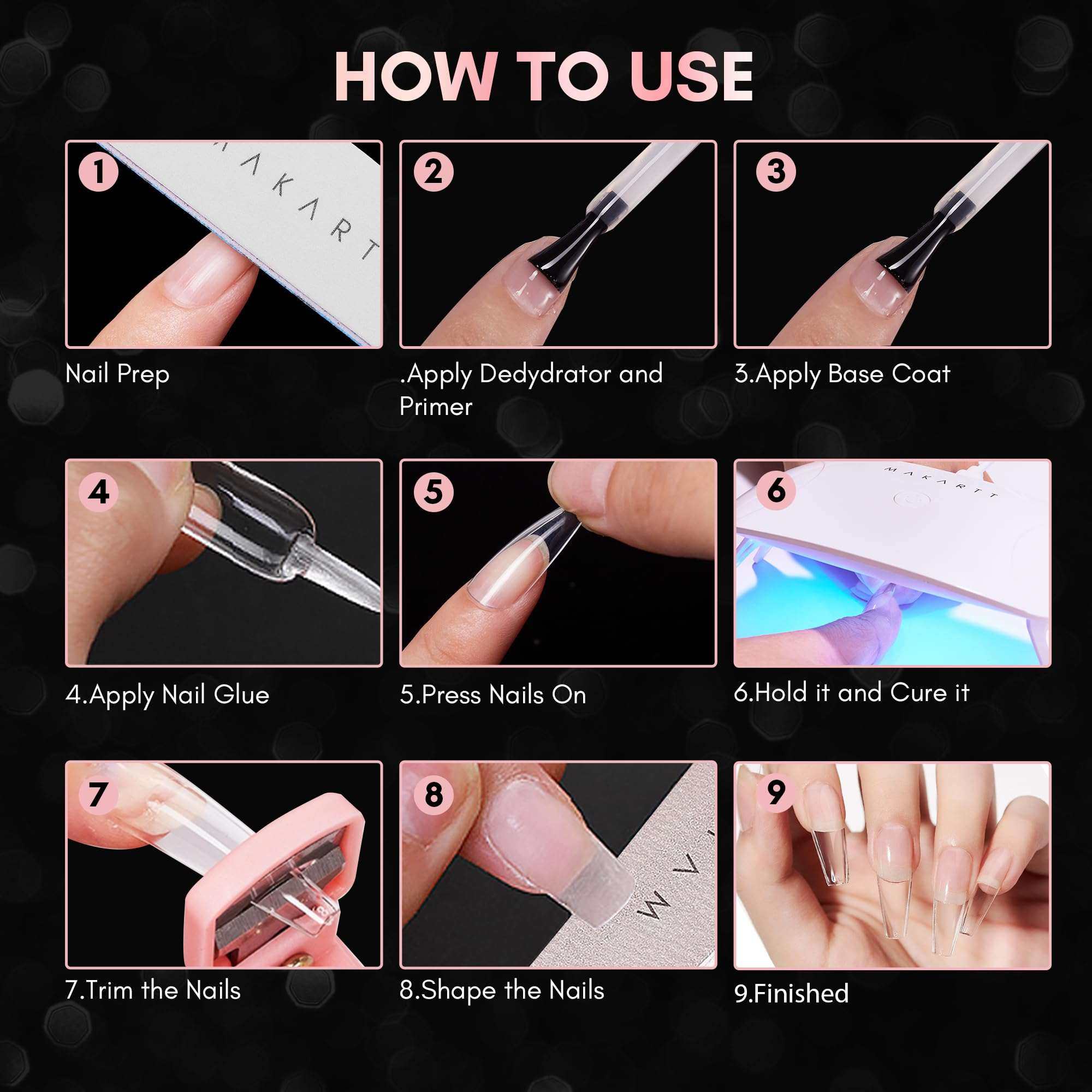 All in One Gel Nail Kit Nail Tips 