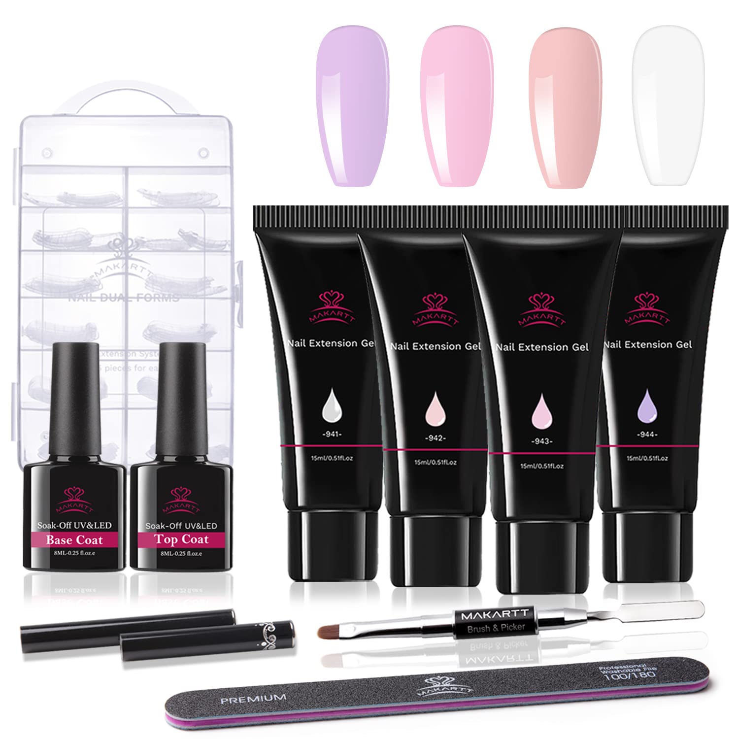 Nude Pink Collection Poly Gel Nail Extension Kit