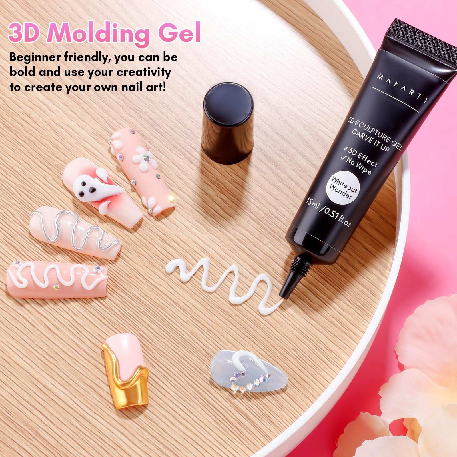 Sculpting 3D Nail Gel No Wipe 3D Molding Craving Solid Builder Glue