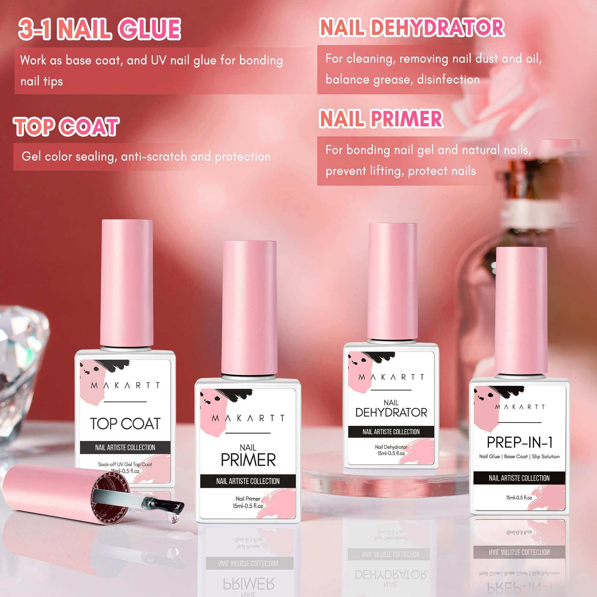 All in One Gel Nail Kit Nail Tips 