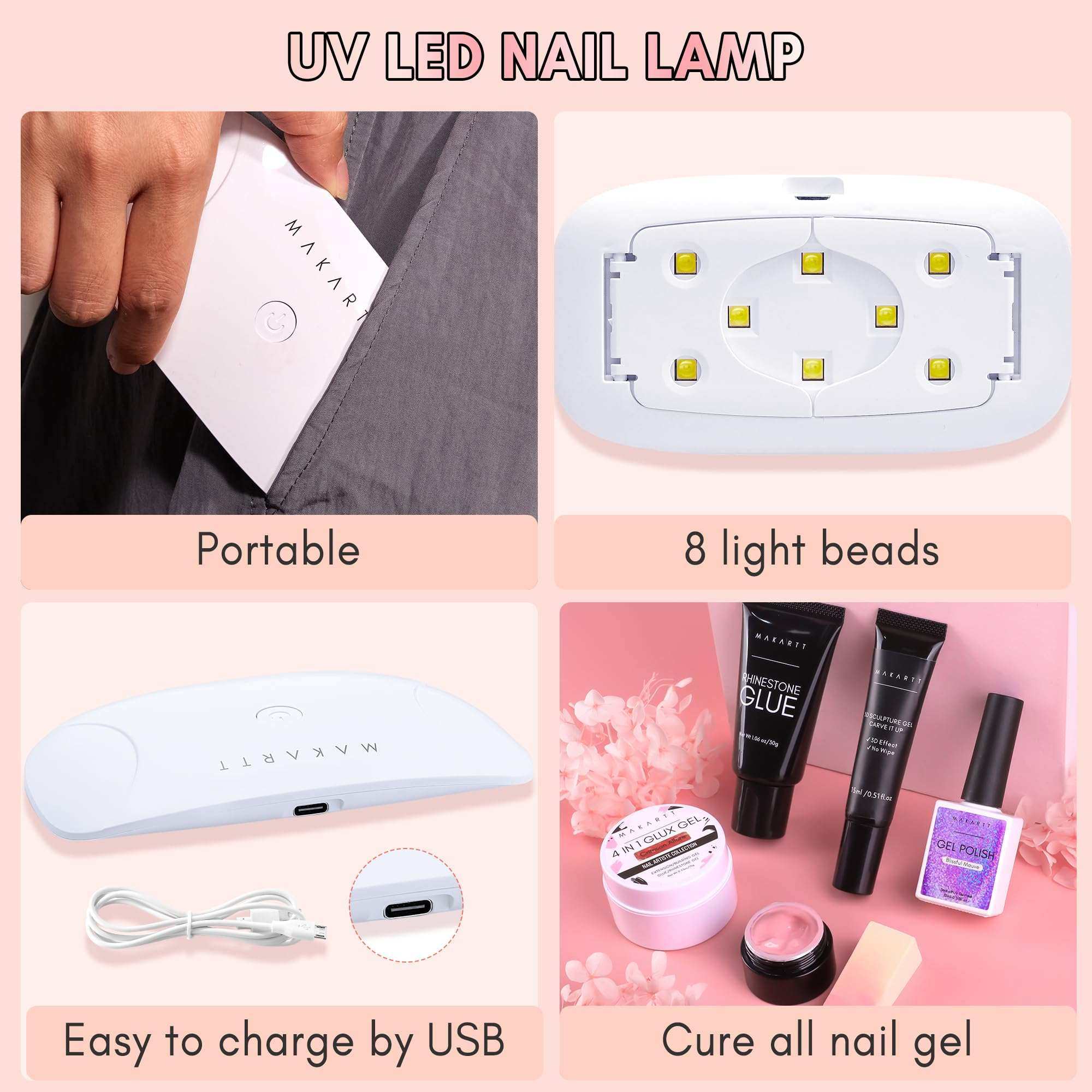 All in One Gel Nail Kit Nail Tips 