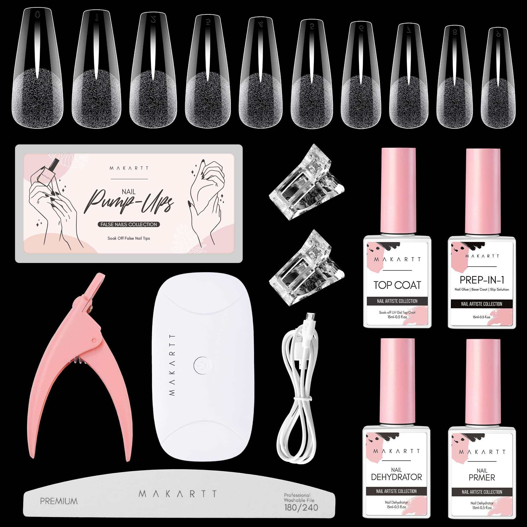 All in One Gel Nail Kit Nail Tips 