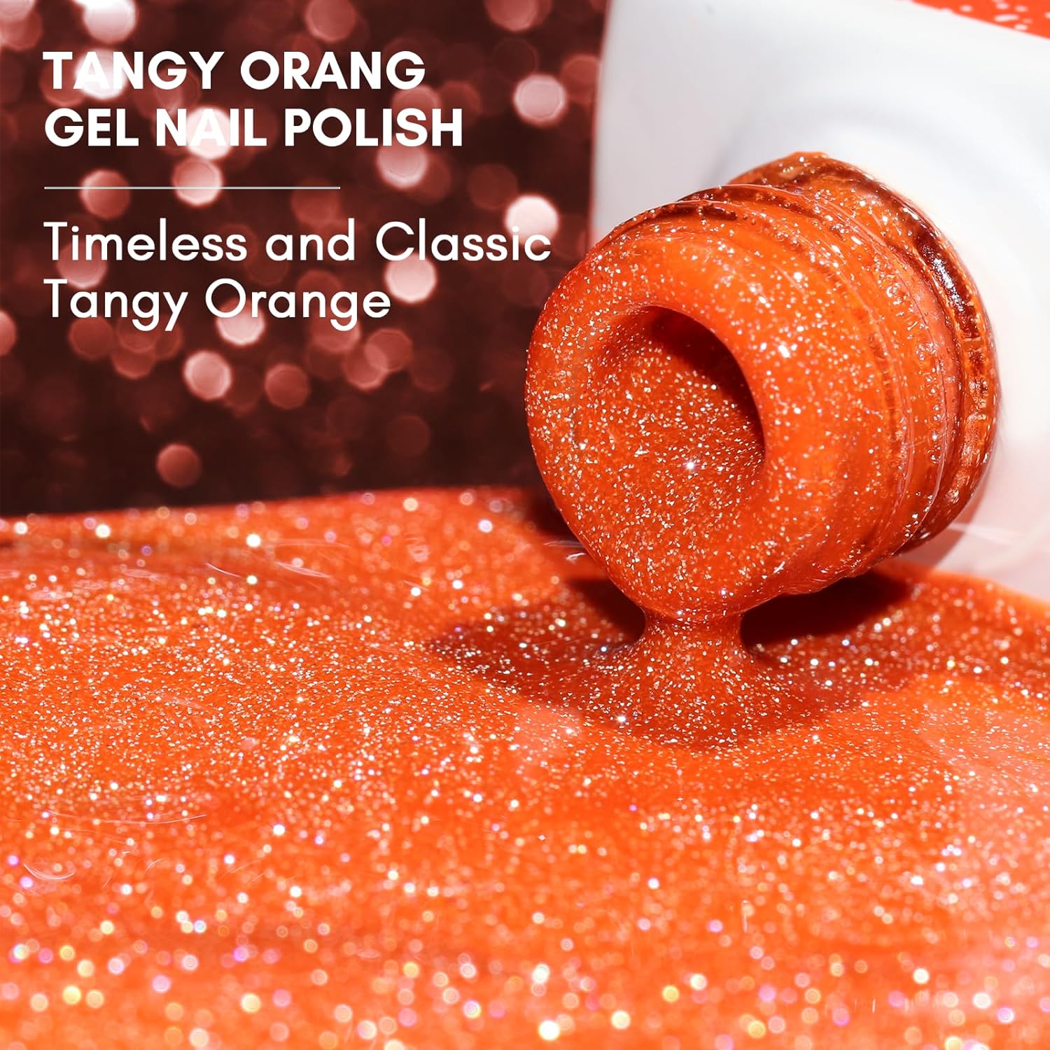 Tangy Orange, 15ML Reflective Diamond Gel Nail Polish