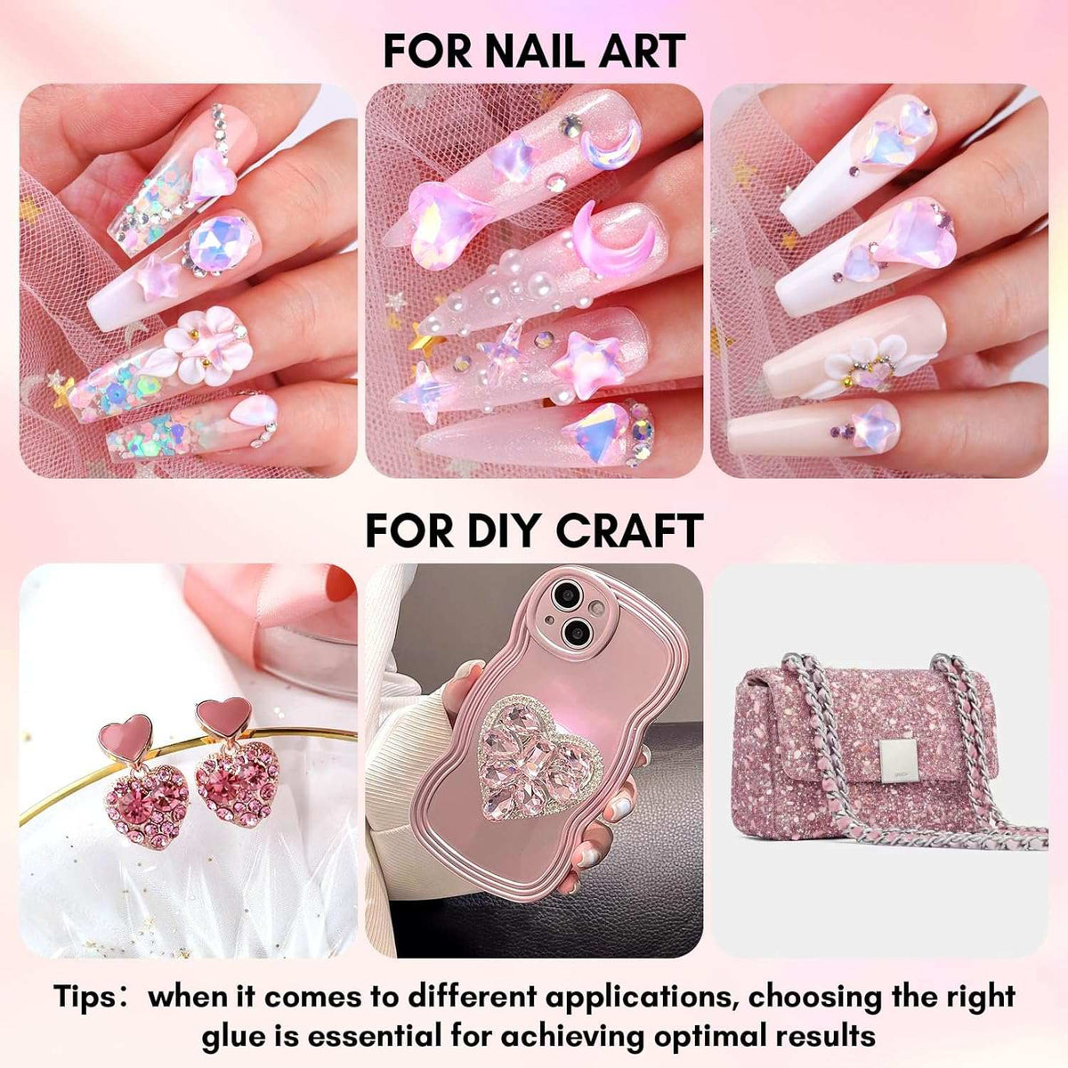 Nail Charms Rhinestone Glue Kit