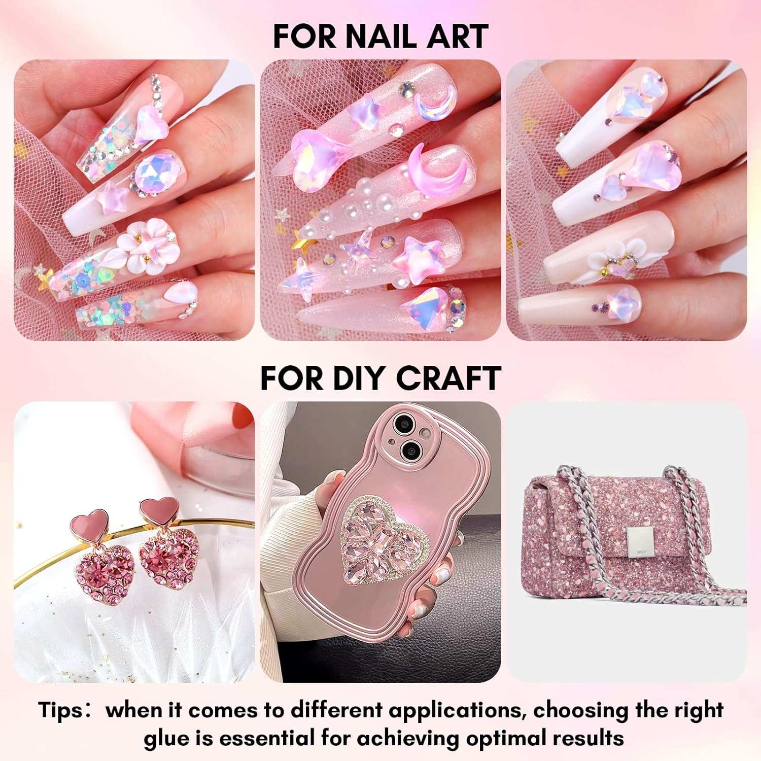 Nail Charms Rhinestone Glue Kit