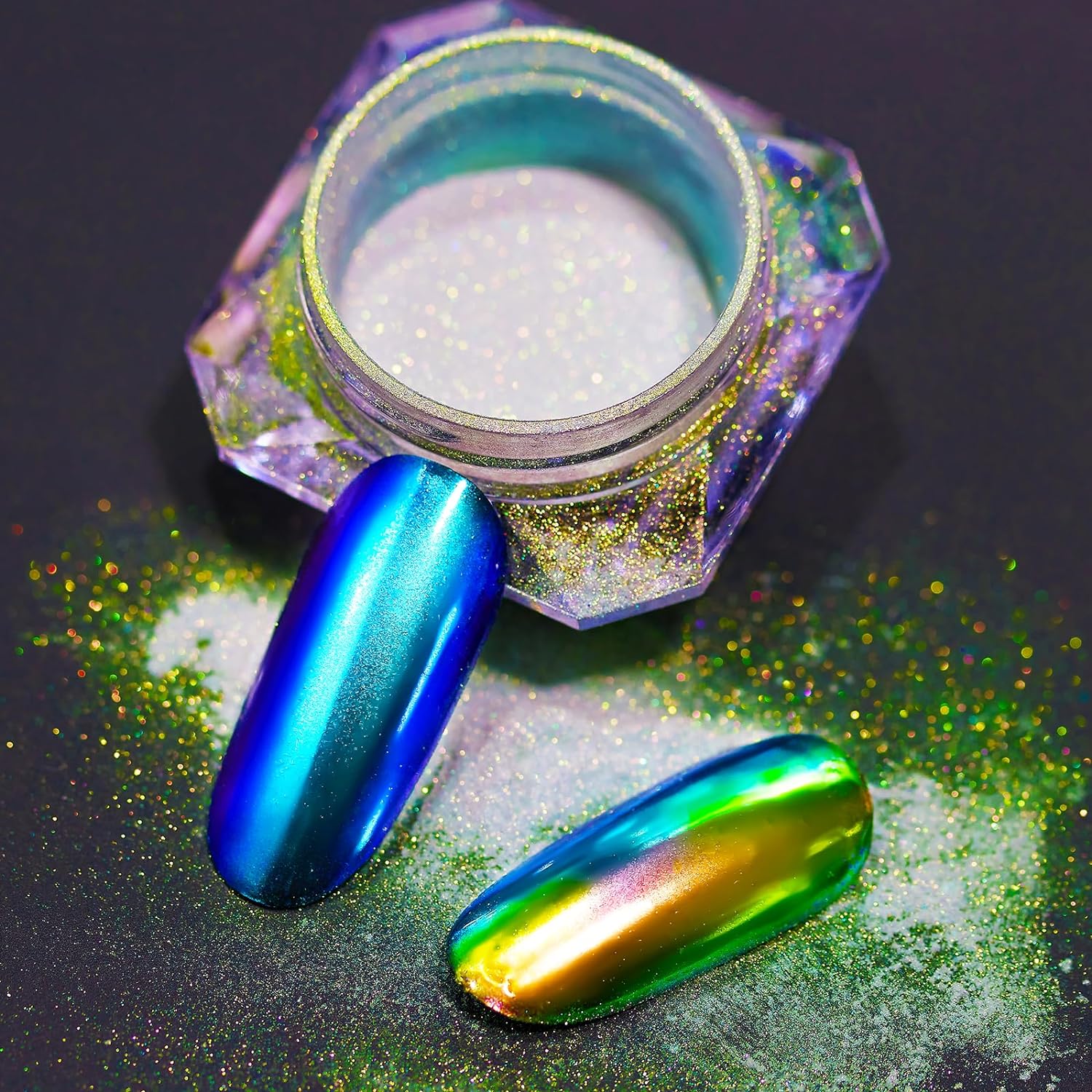 Chrome Nail Powder 2 colors,0.5g/jar