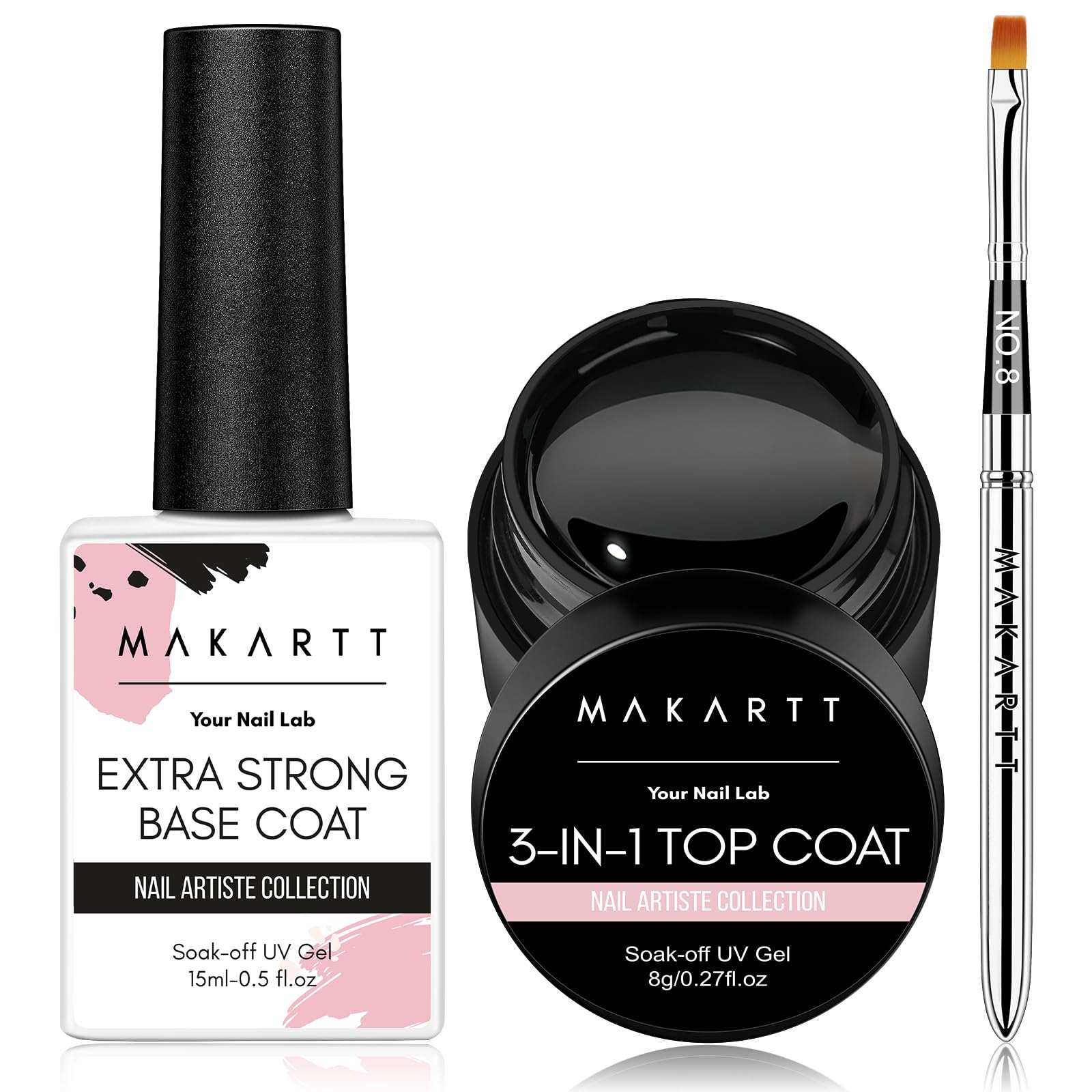 Extra Strong Base Coat and Hard Gel Top Coat Combo Set