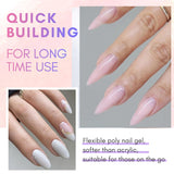 Clear and Pink Colors Poly Nail Gel Set, 2PCs 50ML/Each