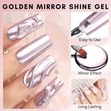 Chrome Metallic Rose Golden Mirror Gel