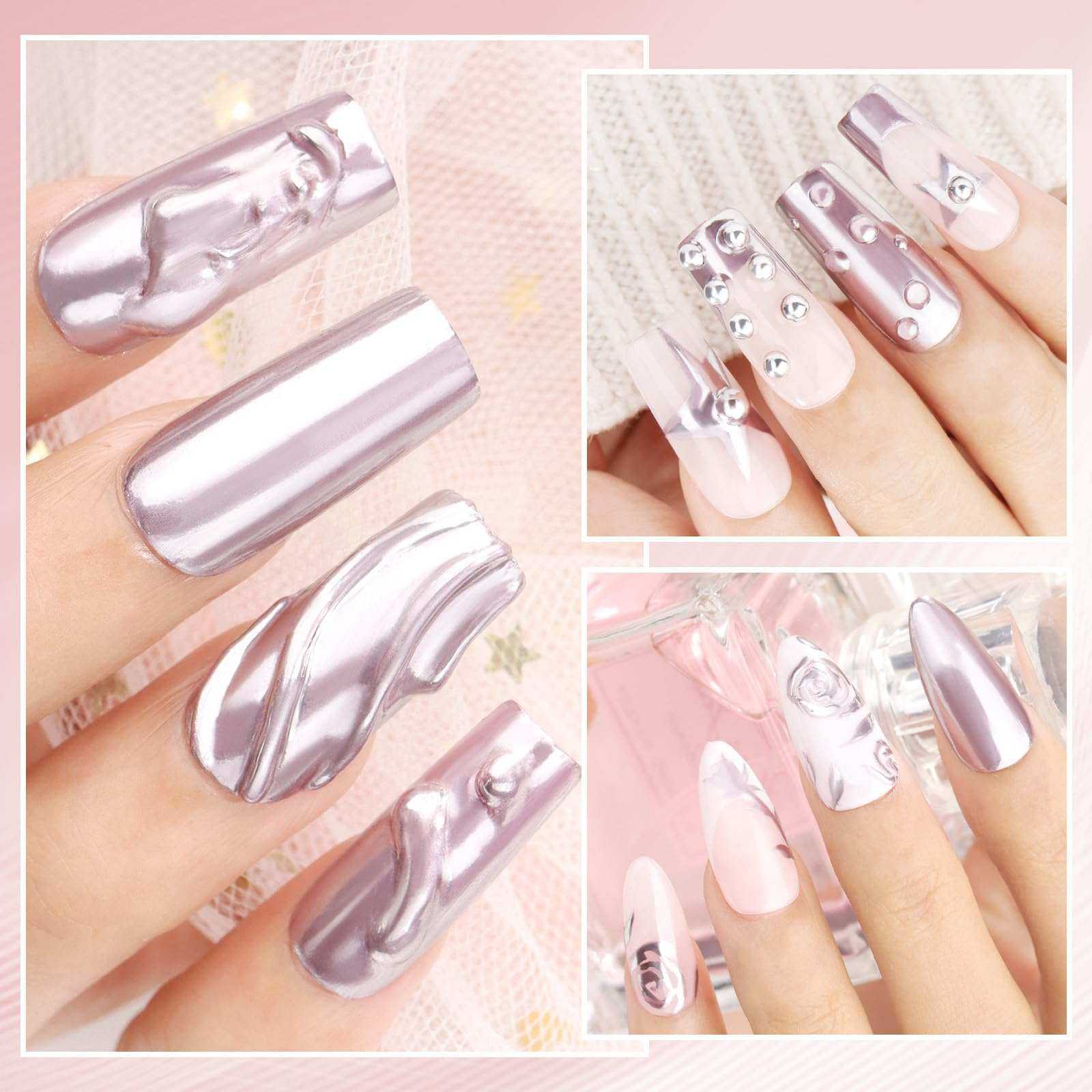 Chrome Metallic Rose Golden Mirror Gel