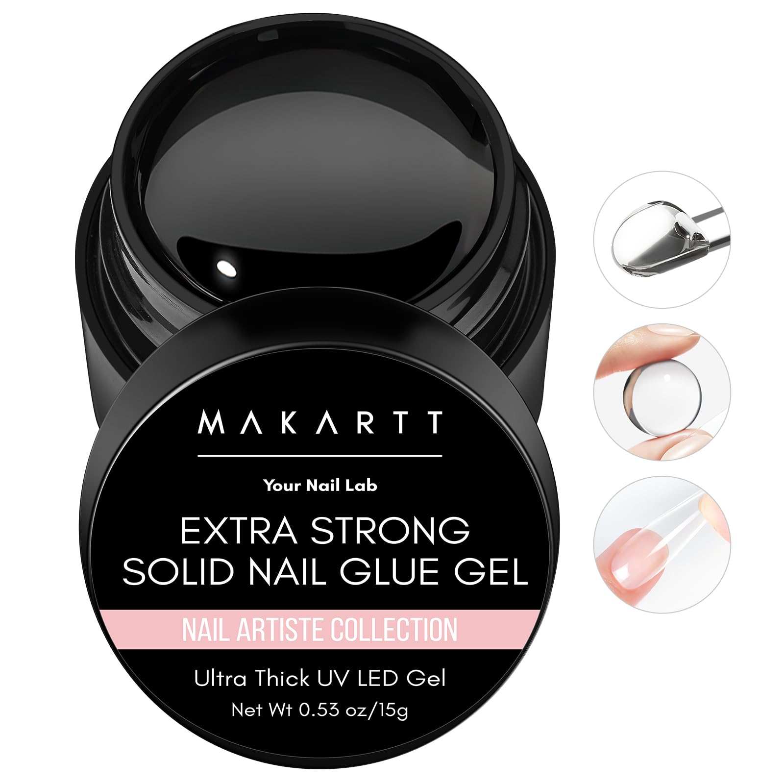 Solid Nail Gel Glue Extra Strong Upgrade for Soft Gel Nail Tips Clear