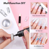 3D Nail Gel with Metal Chrome Nail Powder Kit Clear Molding Gel for Nail Art 15g Sculpting Glue Polish