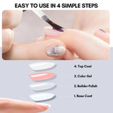 Builder Nail Gel with Base Top Coat Set (8ml x 3 pcs)