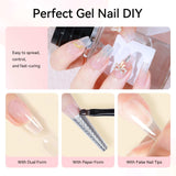 Poly Gel Nail Set Pink Nude Color Collection Neutral Classic Polygel