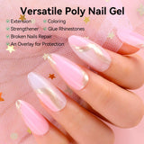 Poly Gel Nail Set Pink Nude Color Collection Neutral Classic Polygel