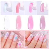 Poly Gel Nail Set Pink Nude Color Collection Neutral Classic Polygel