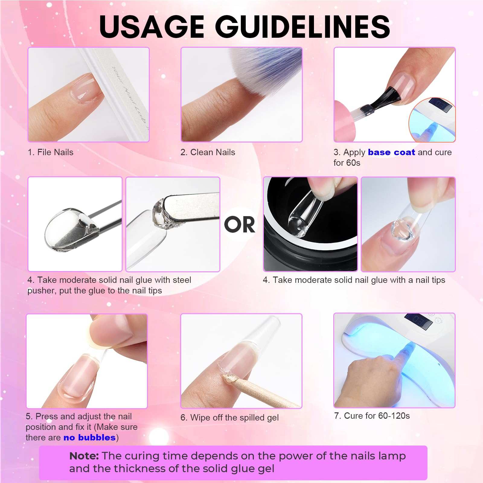 Upgrade Solid Nail Gel Glue for Soft Gel Nail Tips - Clear 15g