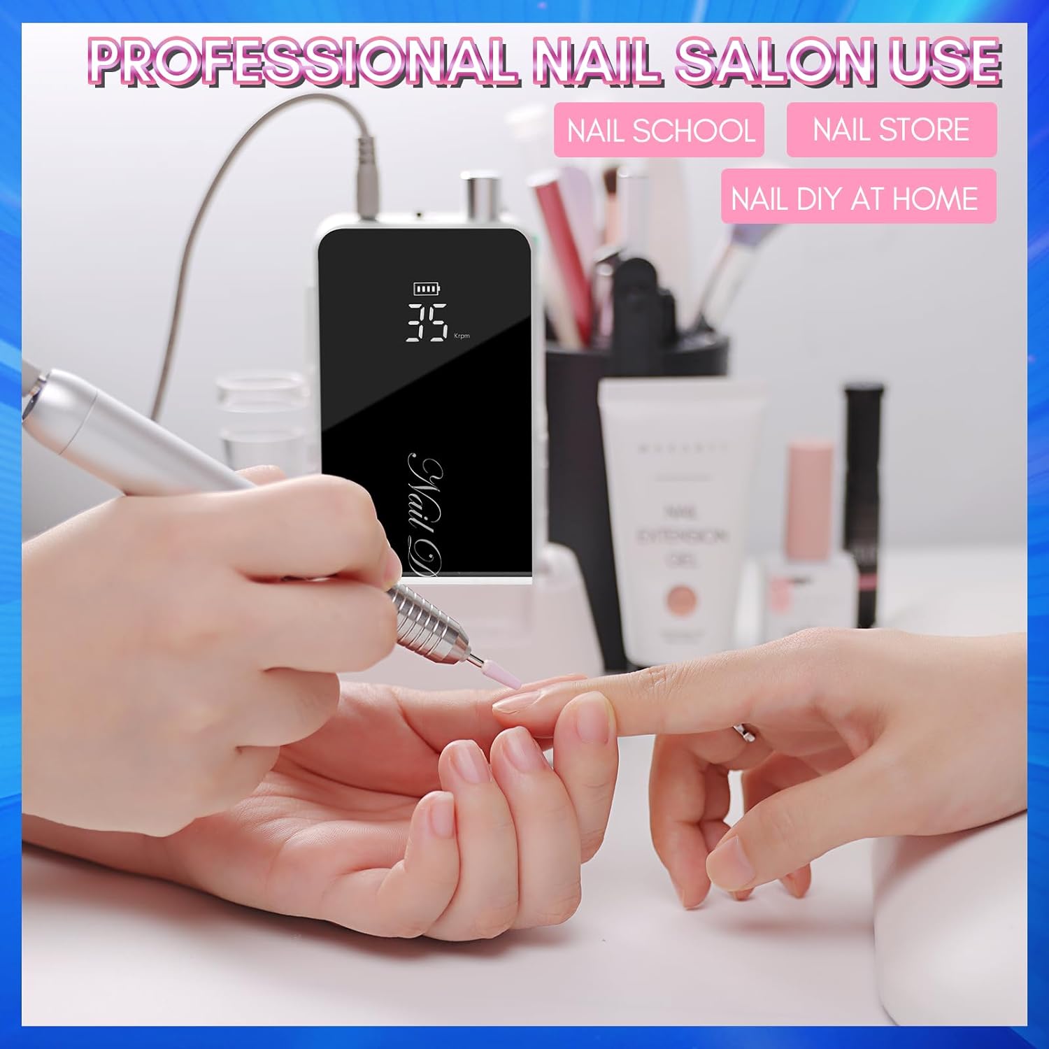 Nouvella Professional Nail Drill 35000RPM (Black)