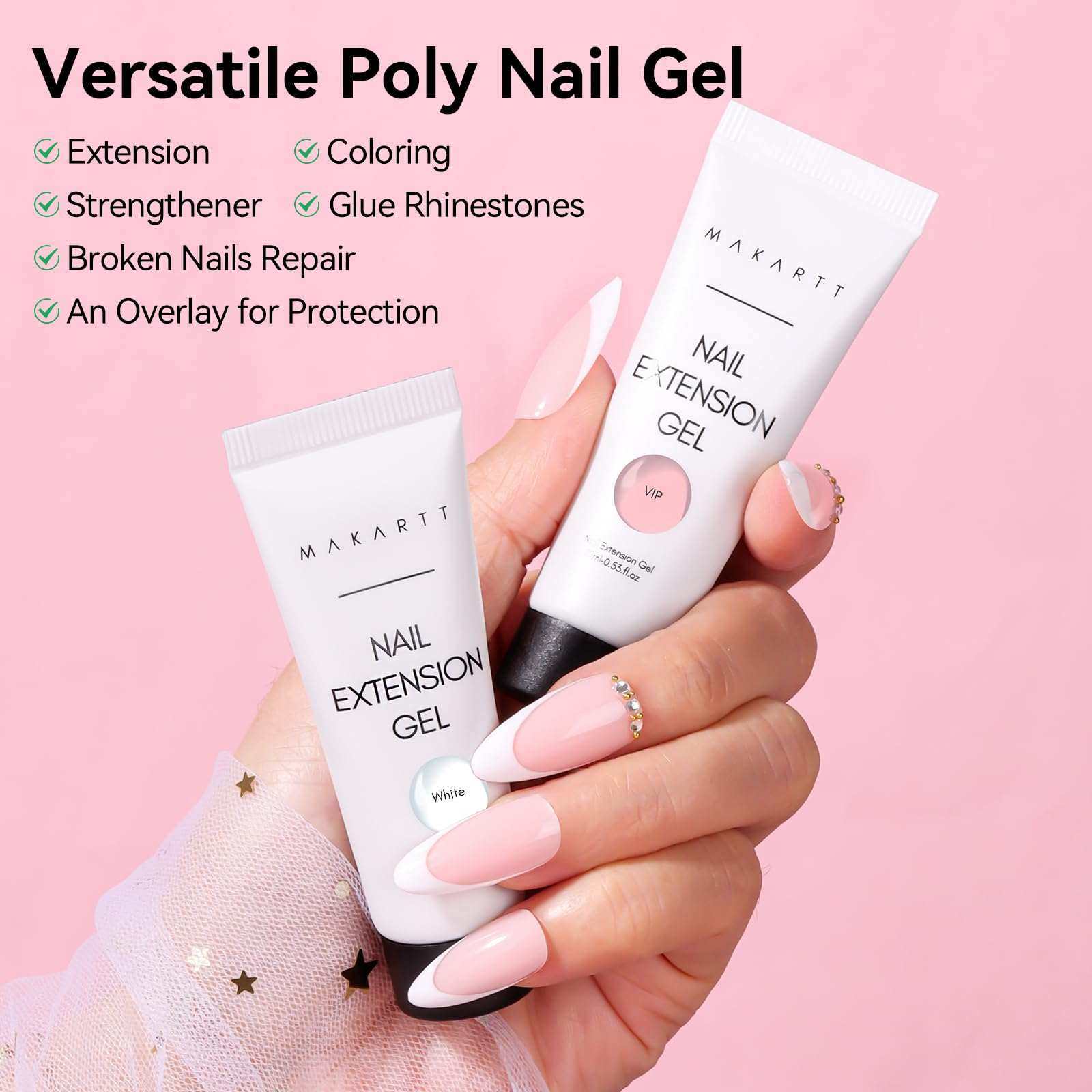 French Manicure Kit Poly Nail Gel Builder Nail Kit Nude Neutral Classic