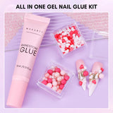 Heart & Ball Nail Charms Glue Gel Kit