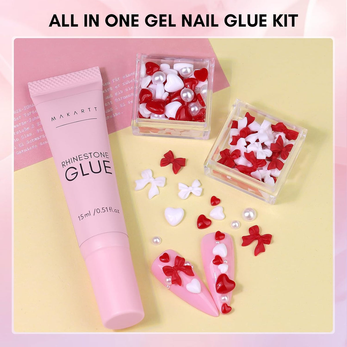Nail Charm and Nail Glue Set
