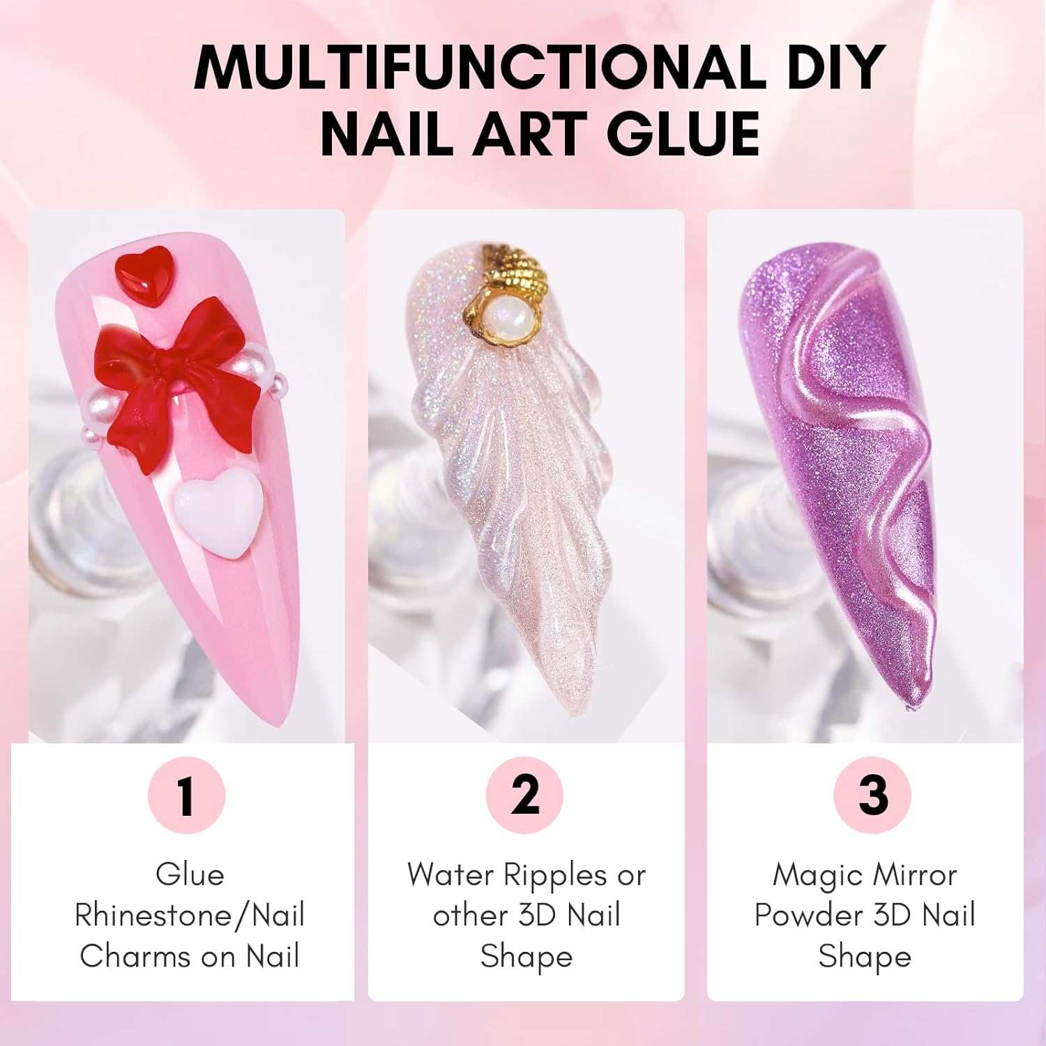 Nail Charm and Nail Glue Set