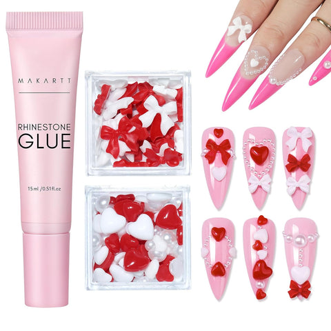 Makartt Nail Rhinestone Glue Gel, Upgrade Gel Nail Glue With Brush & Pen  Tip Super Strong Adhesive Precise For Nail Charms Crystals Rhinestones  Beads Diamonds Flower 3D Halloween Decorations 8ml*2