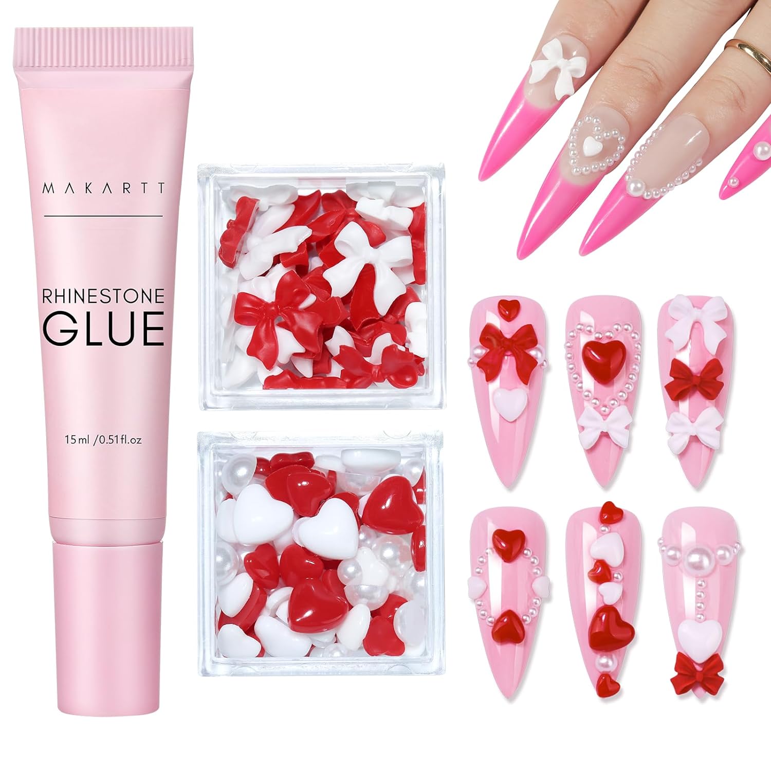 Nail Charm and Nail Glue Set