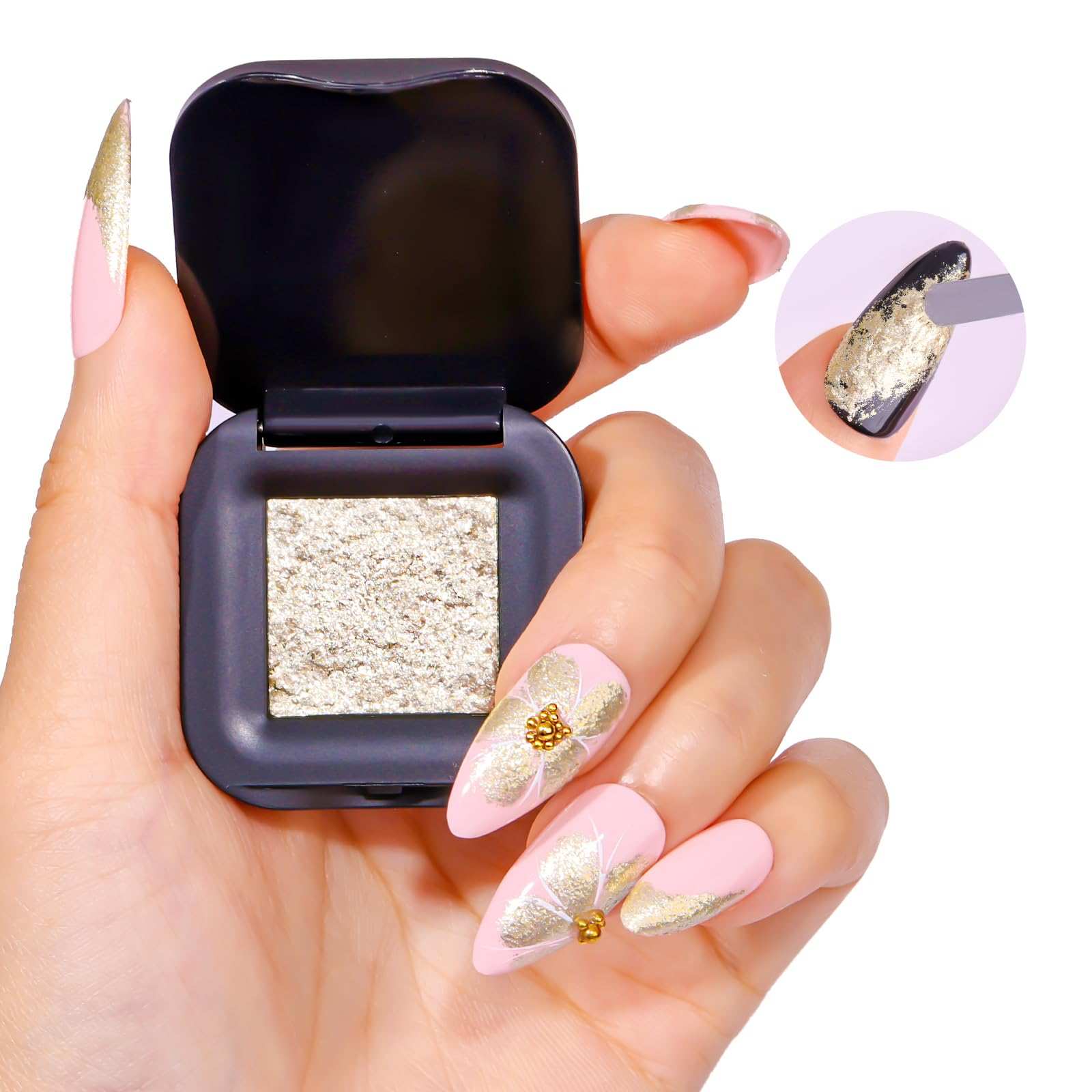 Gold Fairy Aurora Powder No Wipe UV Sculpting Gel for Nail Art, 5g