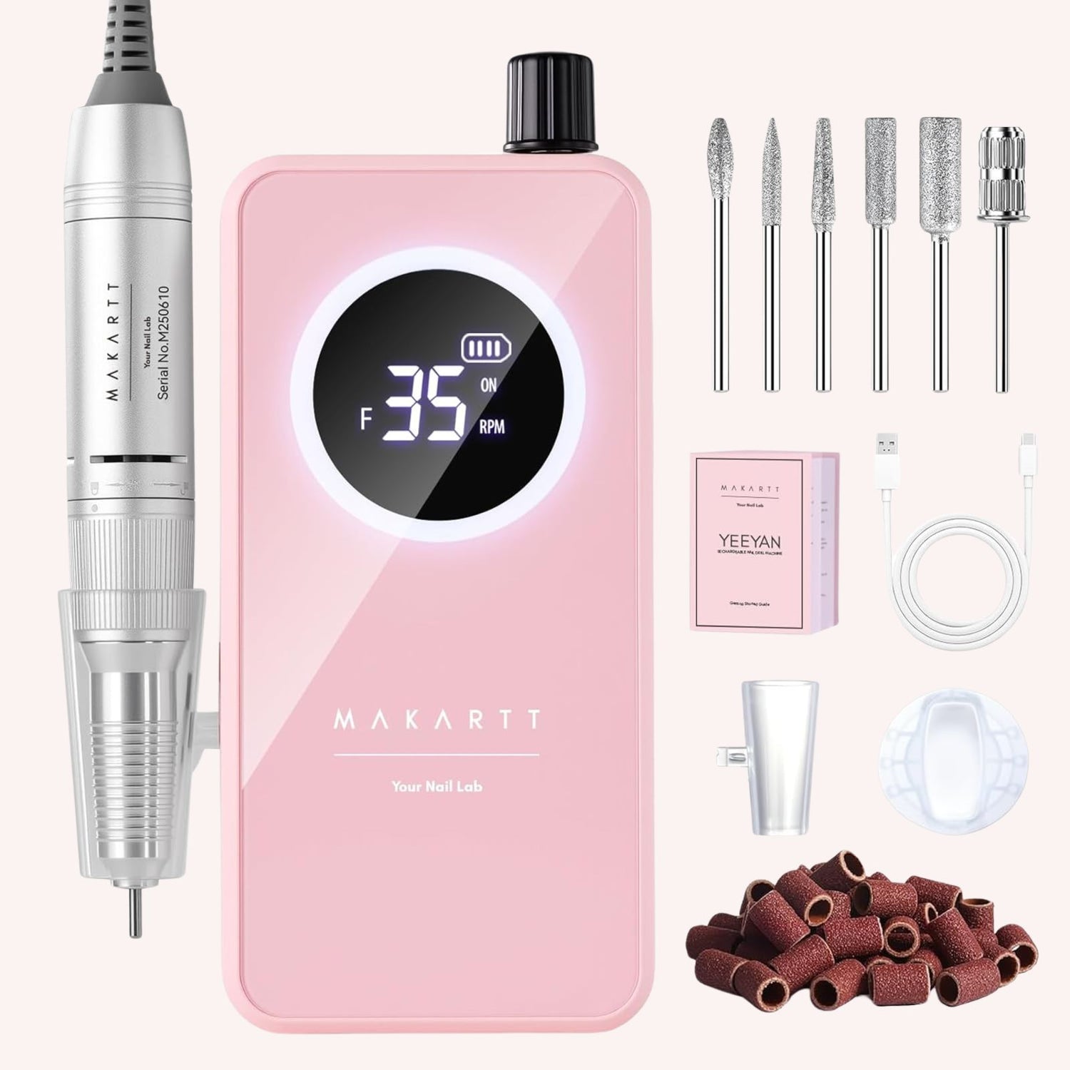 Yeeyan 35,000 RPM Electric Nail Machine – Pink