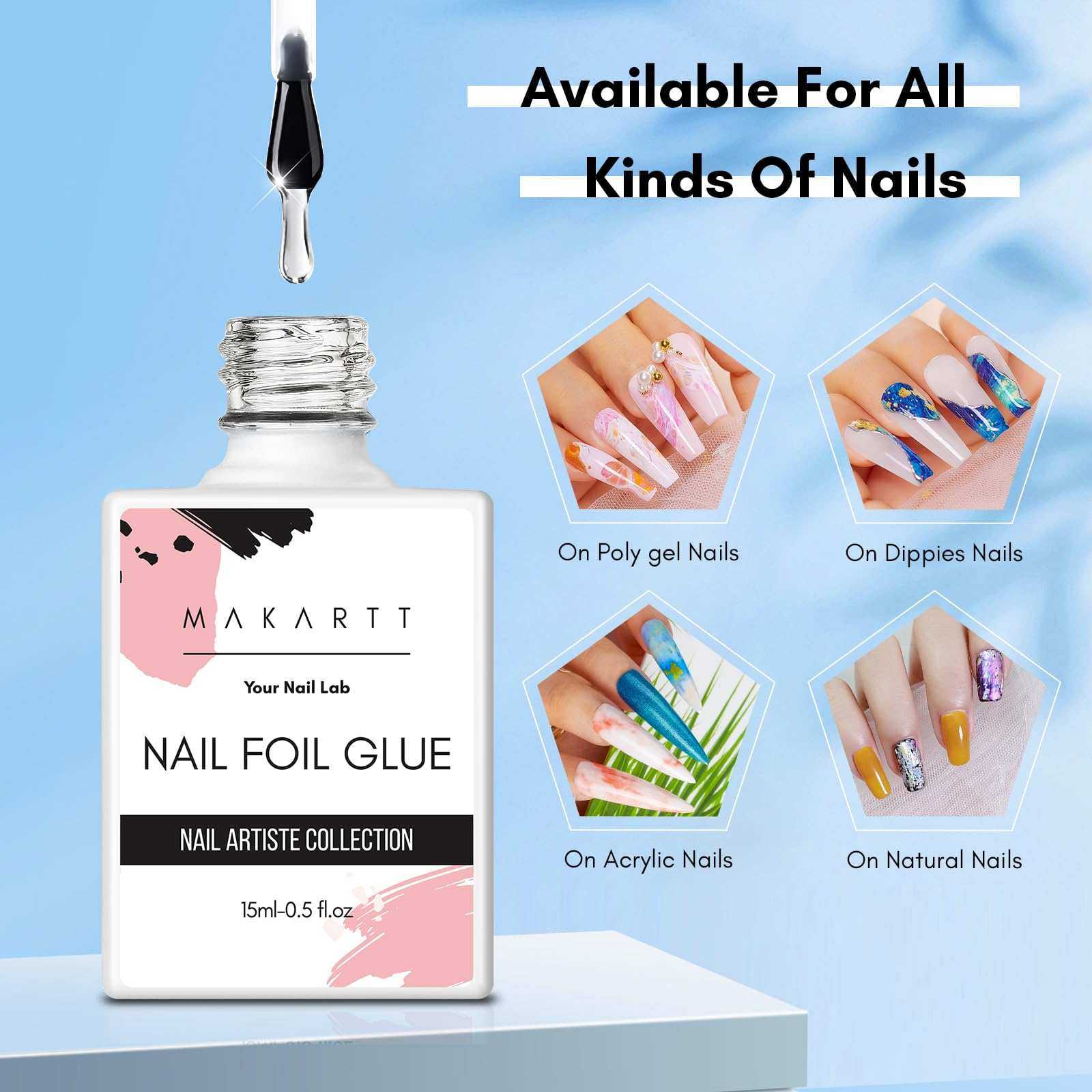 Nail Foil Glue Gel Transfer for Nails Art Stickers Manicure Salon DIY UV Lamp