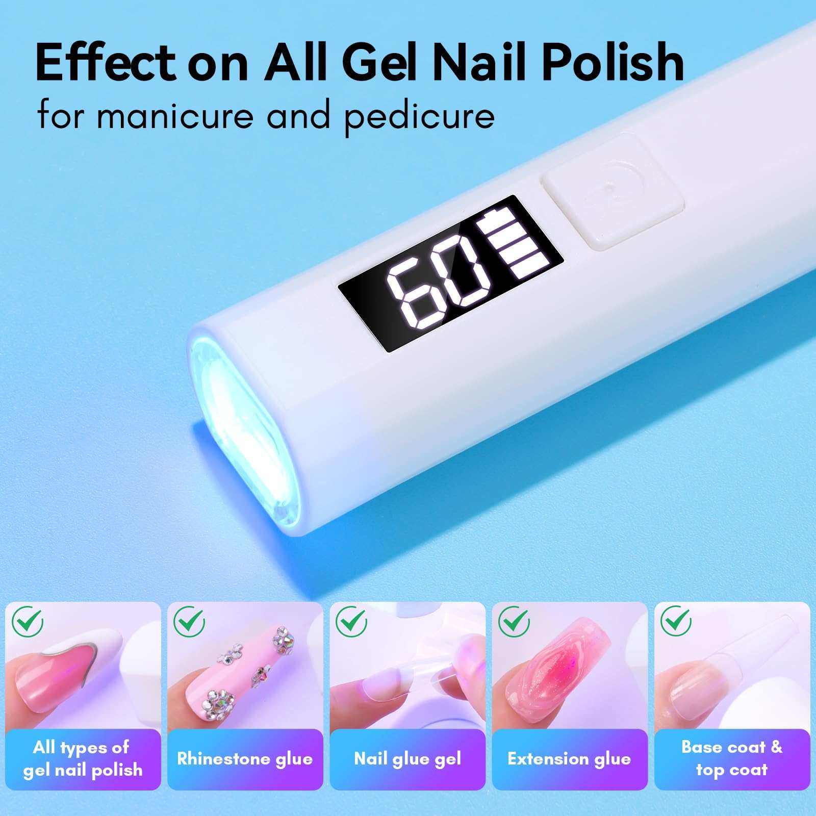 Handheld Mini UV LED Nail Lamp Portable Nail Dryer for Curing Nail Gel