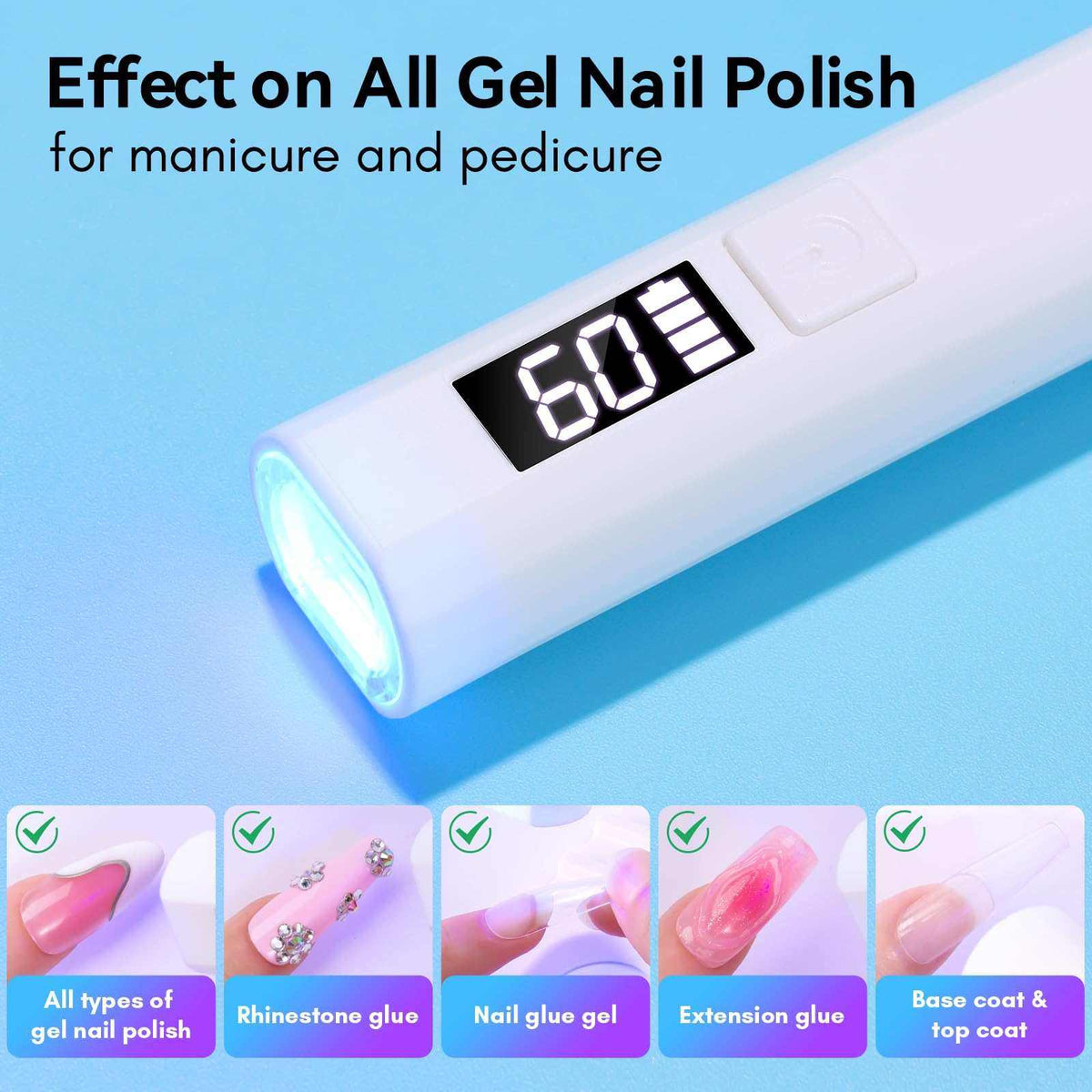 Handheld Mini UV LED Nail Lamp Portable Nail Dryer for Curing Nail Gel