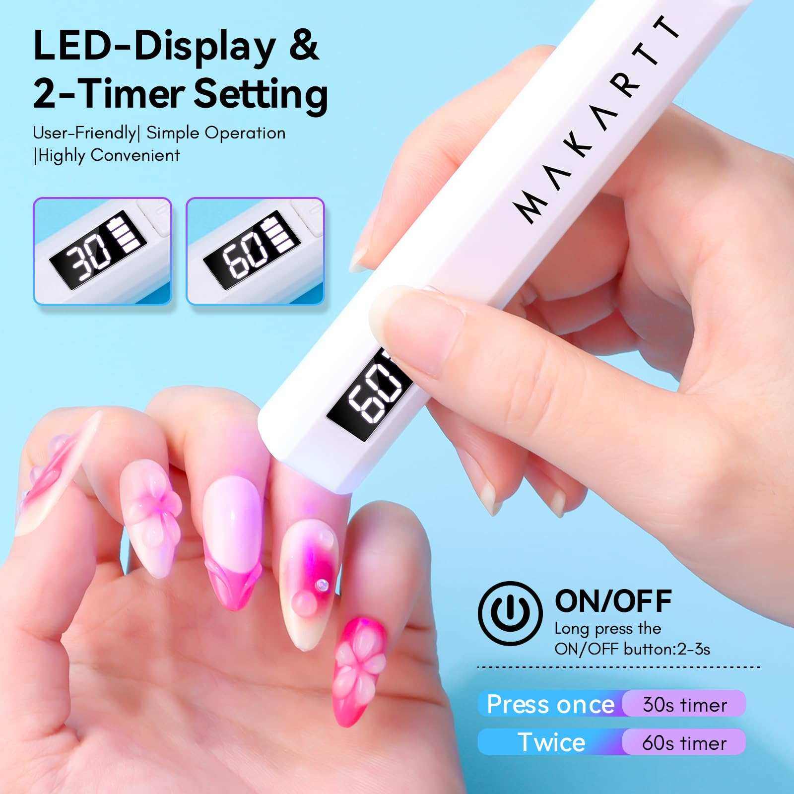 Handheld Mini UV LED Nail Lamp Portable Nail Dryer for Curing Nail Gel